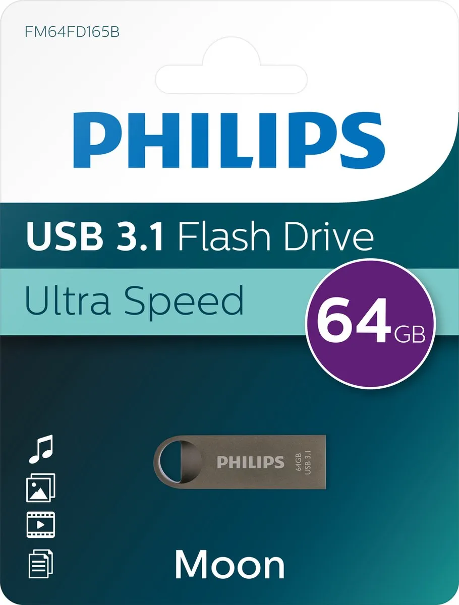 Philips USB Stick FM64FD165B 64GB - Grijs