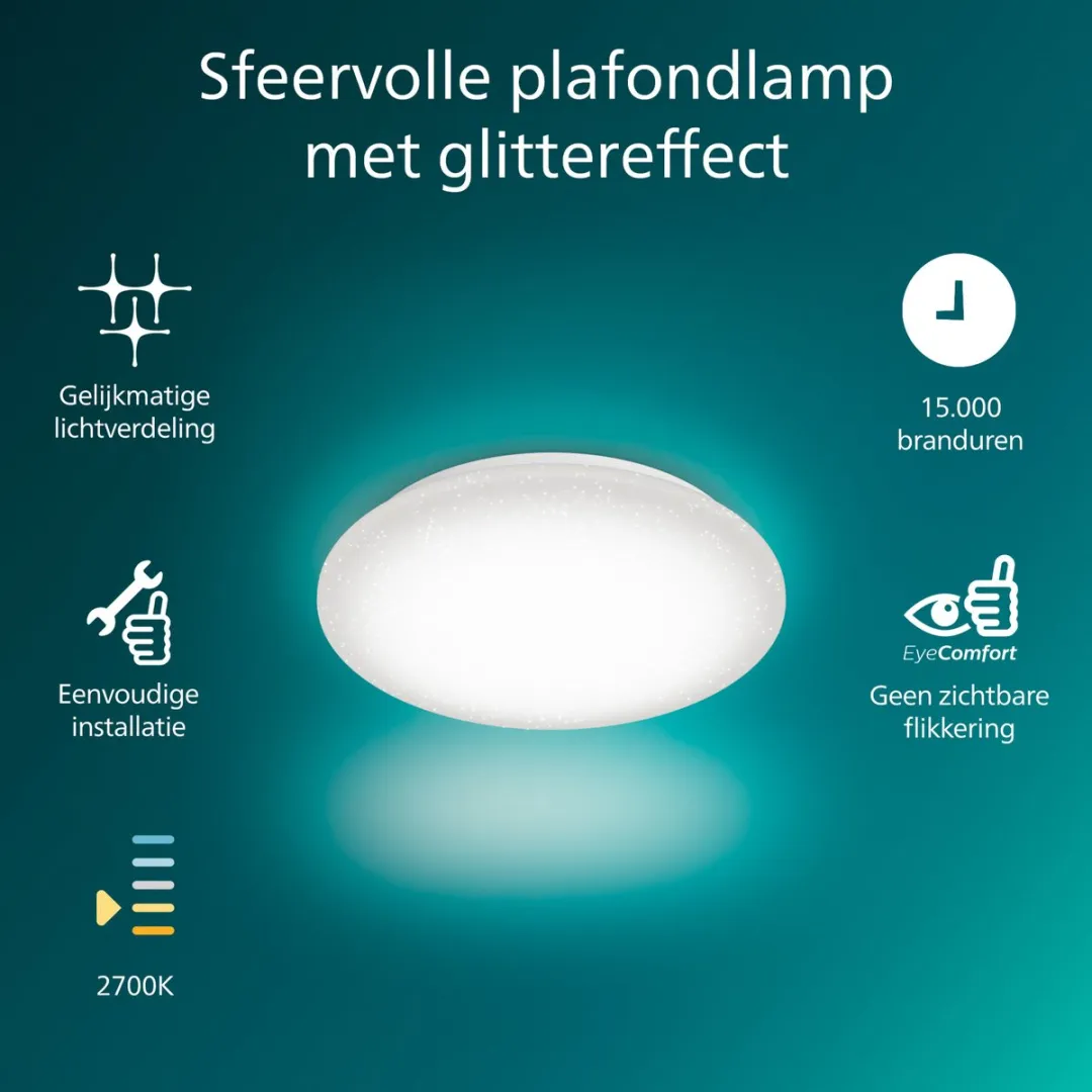 Philips Moire Plafondlamp 20W - 38cm - Warmwit