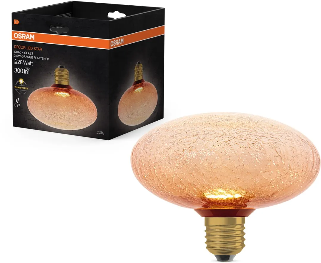 Osram Decor LED Lamp Cracked Glass 3.5W 2700K - Ø150cm - Mat Oranje