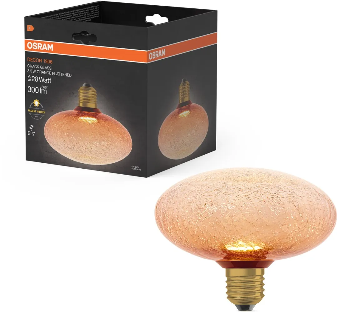 Osram Decor LED Lamp Cracked Glass 3.5W 2700K - Ø150cm - Mat Oranje