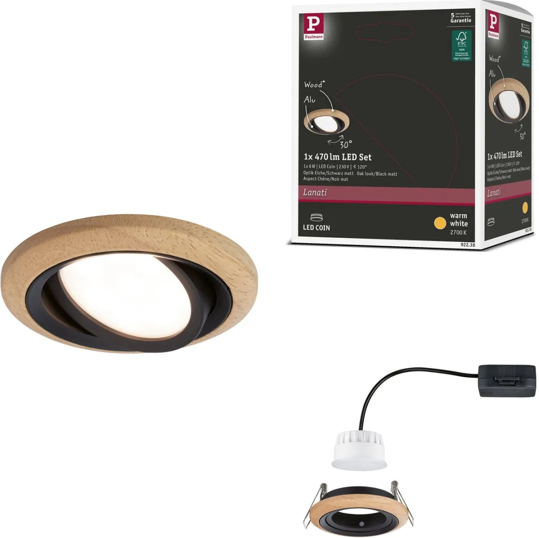 Paulmann LED-inbouwlamp Lanati 6W 470lm 2700K