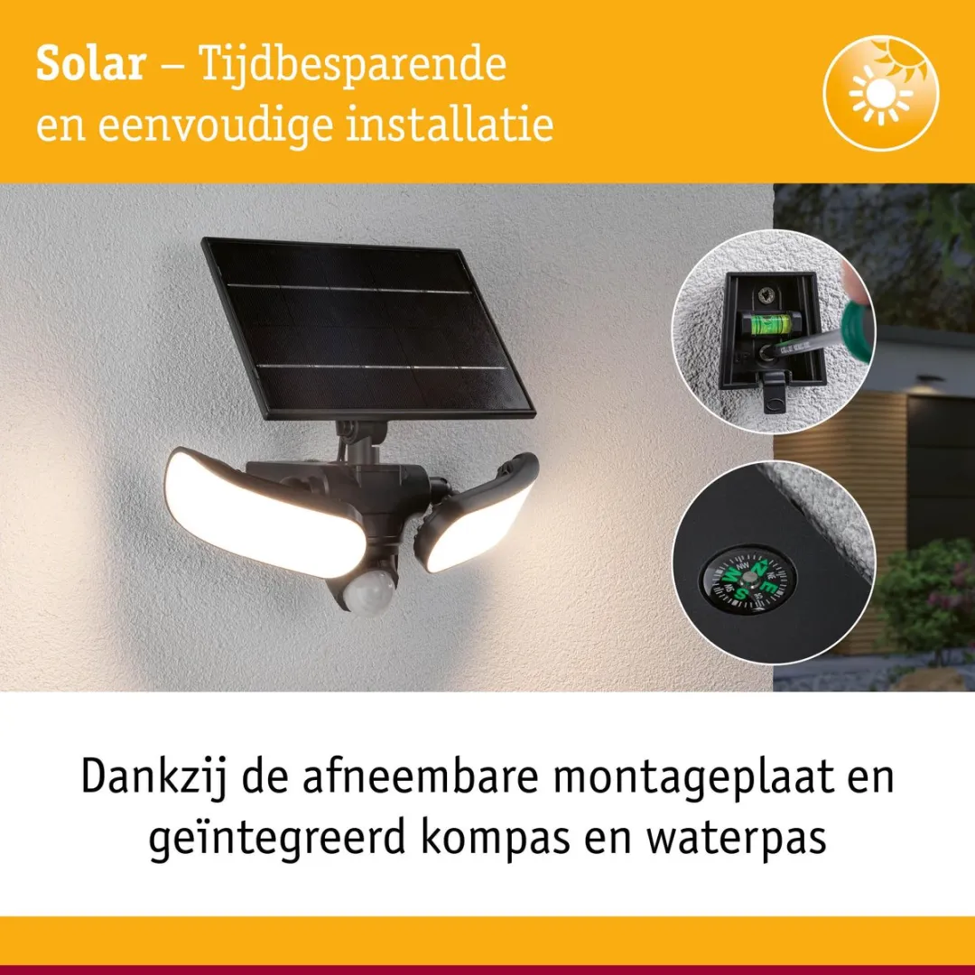 Paulmann Sonlig Solar LED Wallwasher Antraciet 3000K - 2x1100lm