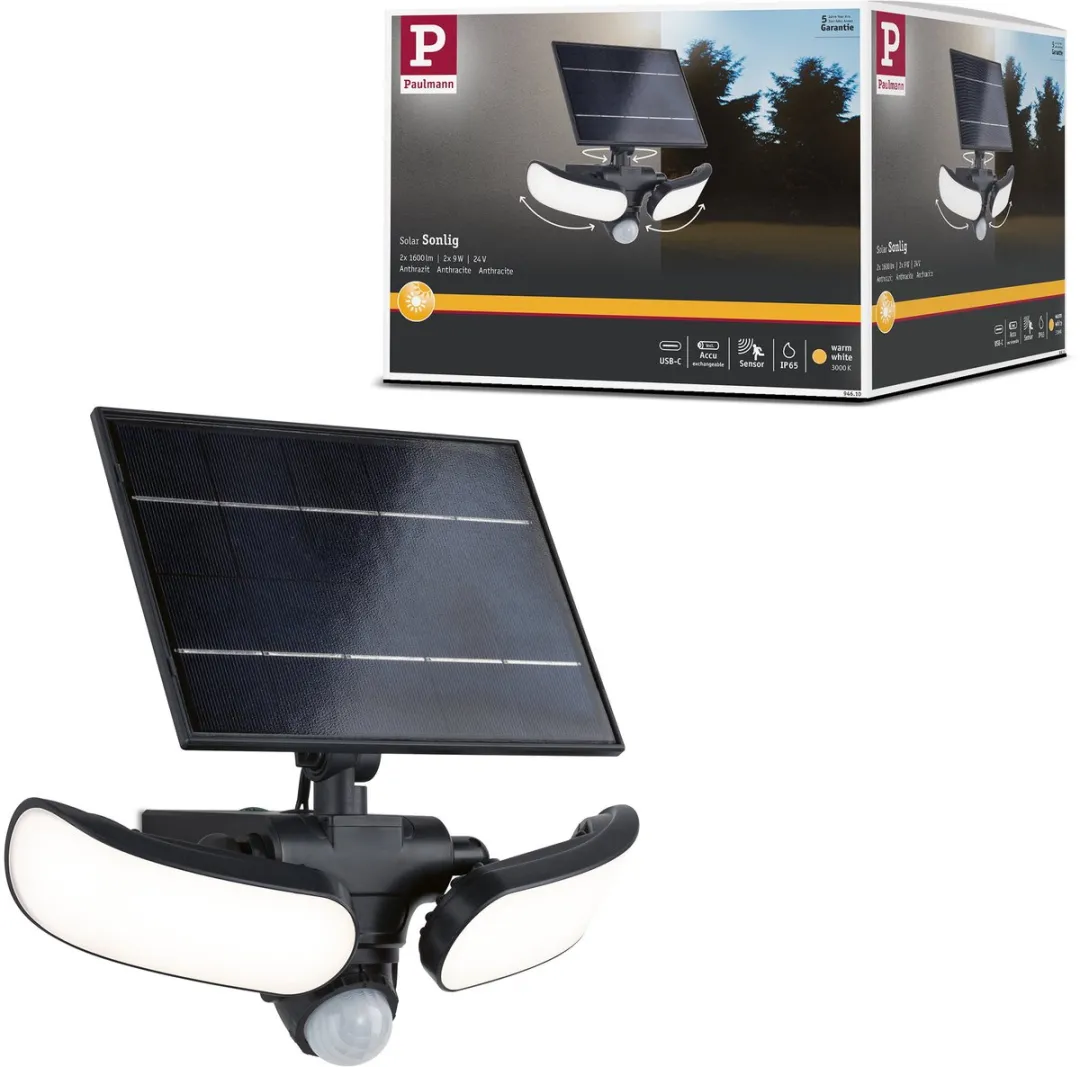 Paulmann Sonlig Solar LED Wallwasher Antraciet 3000K