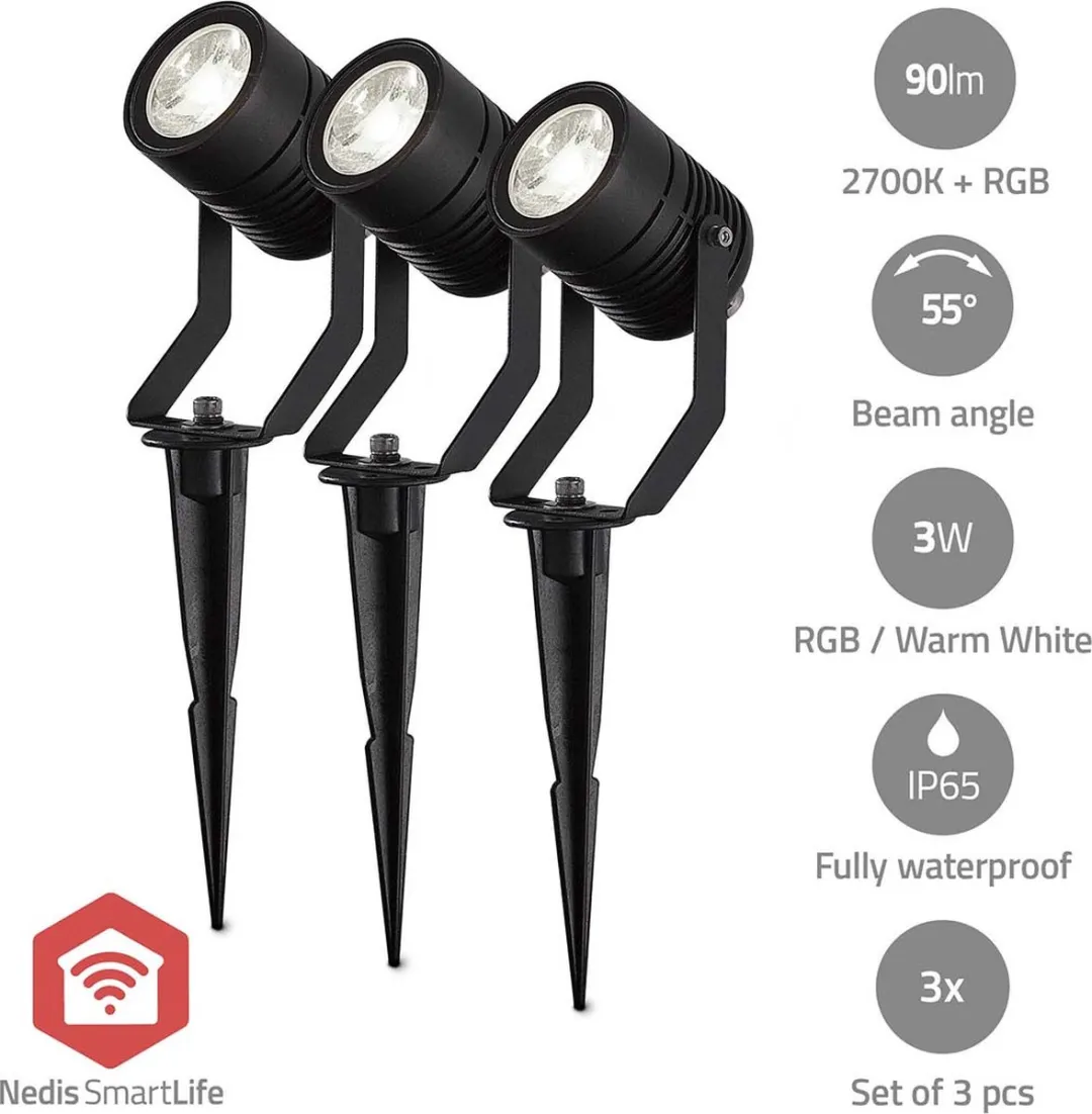 Nedis SmartLife Grondspot Prikspot RGB & Warm Wit 3W
