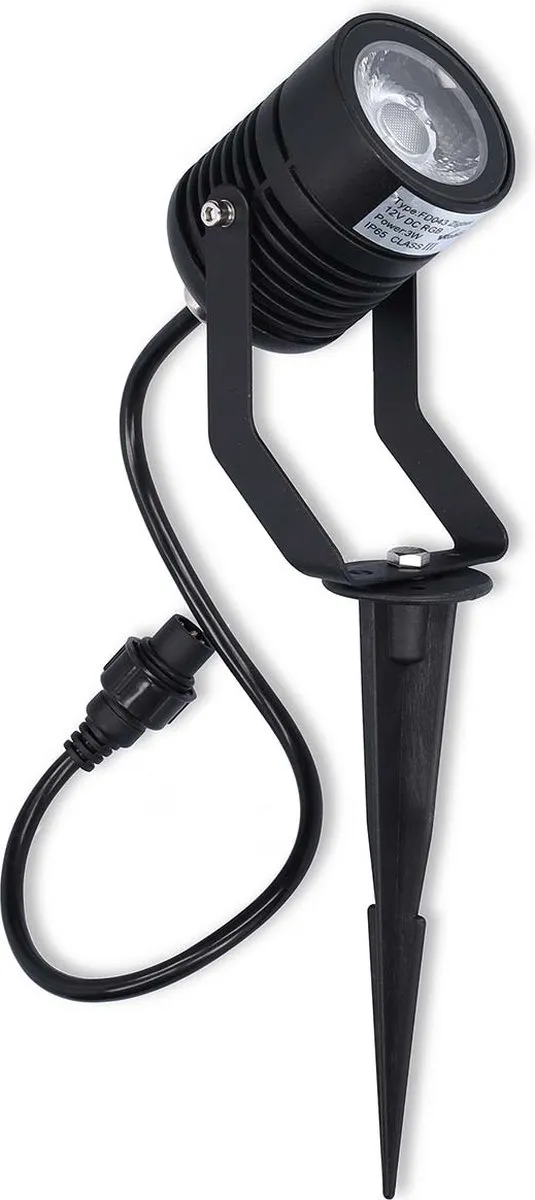 Nedis SmartLife Grondspot Prikspot RGB & Warm Wit 3W - 3 Stuks - Zwart