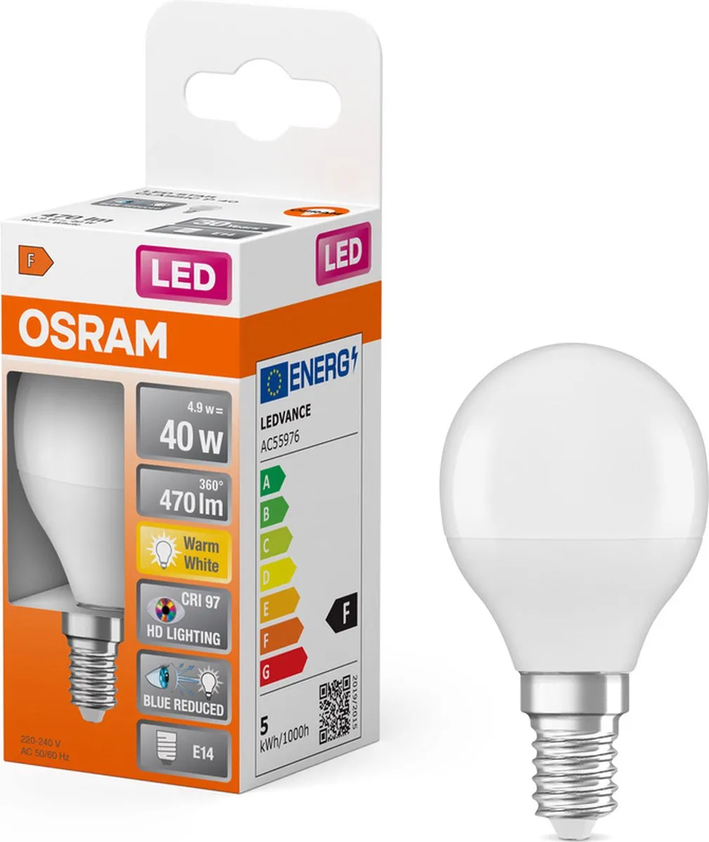 Osram Superstar Classic P 40 FR LED - 4,9W 470lm Warm wit
