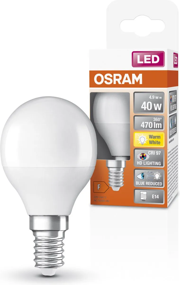 Osram Superstar Classic P 40 FR LED - 4,9W 470lm Warm wit
