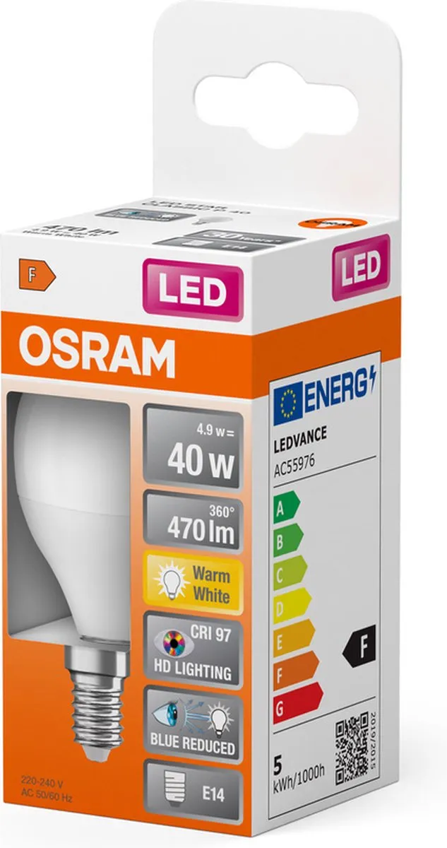 Osram Superstar Classic P 40 FR LED - 4,9W 470lm Warm wit
