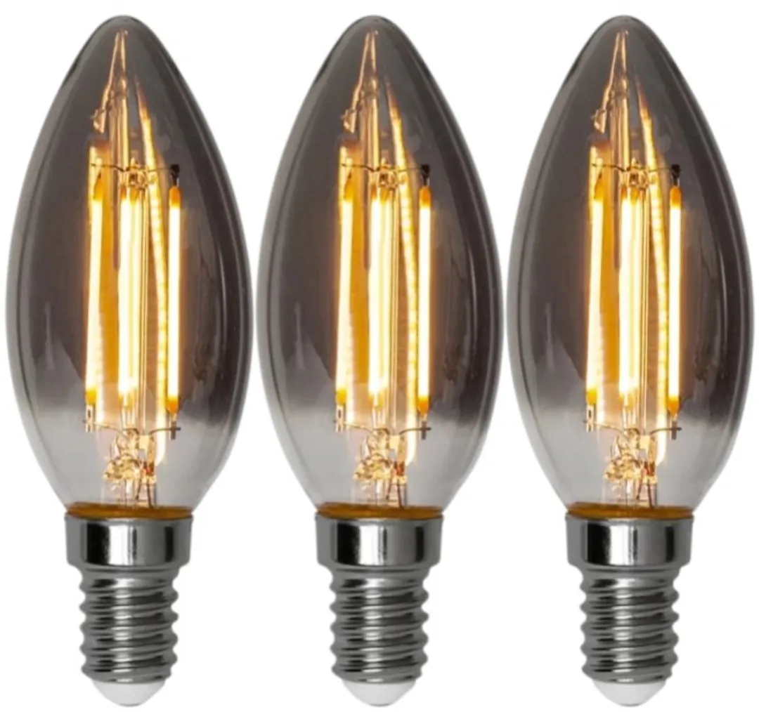 Star Trading Kaarslamp 3-Pack - 2.9W - Rookglas