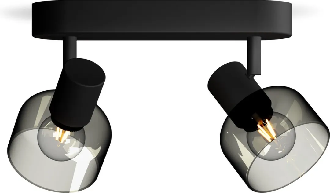 Philips Sleet Opbouwspot Zwart - 2x E14 Warmwit 2700K