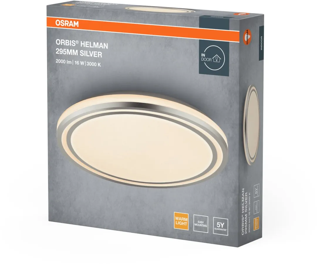 Osram Orbis Helman Plafondlamp 16W 1100lm - Zilver