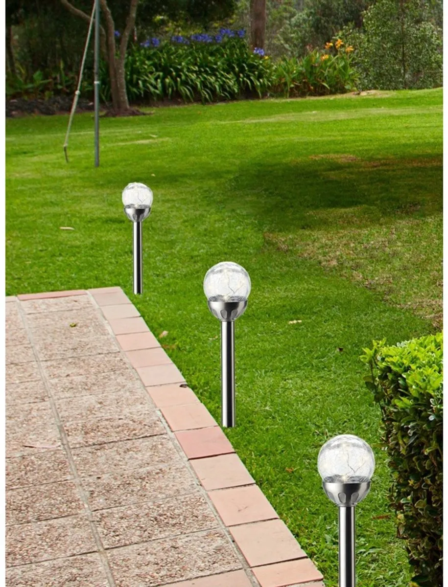 Lumineo Navi Solar Buitenlampen RVS 30cm - 4 Stuks - Zilver - afbeelding 2 van 4