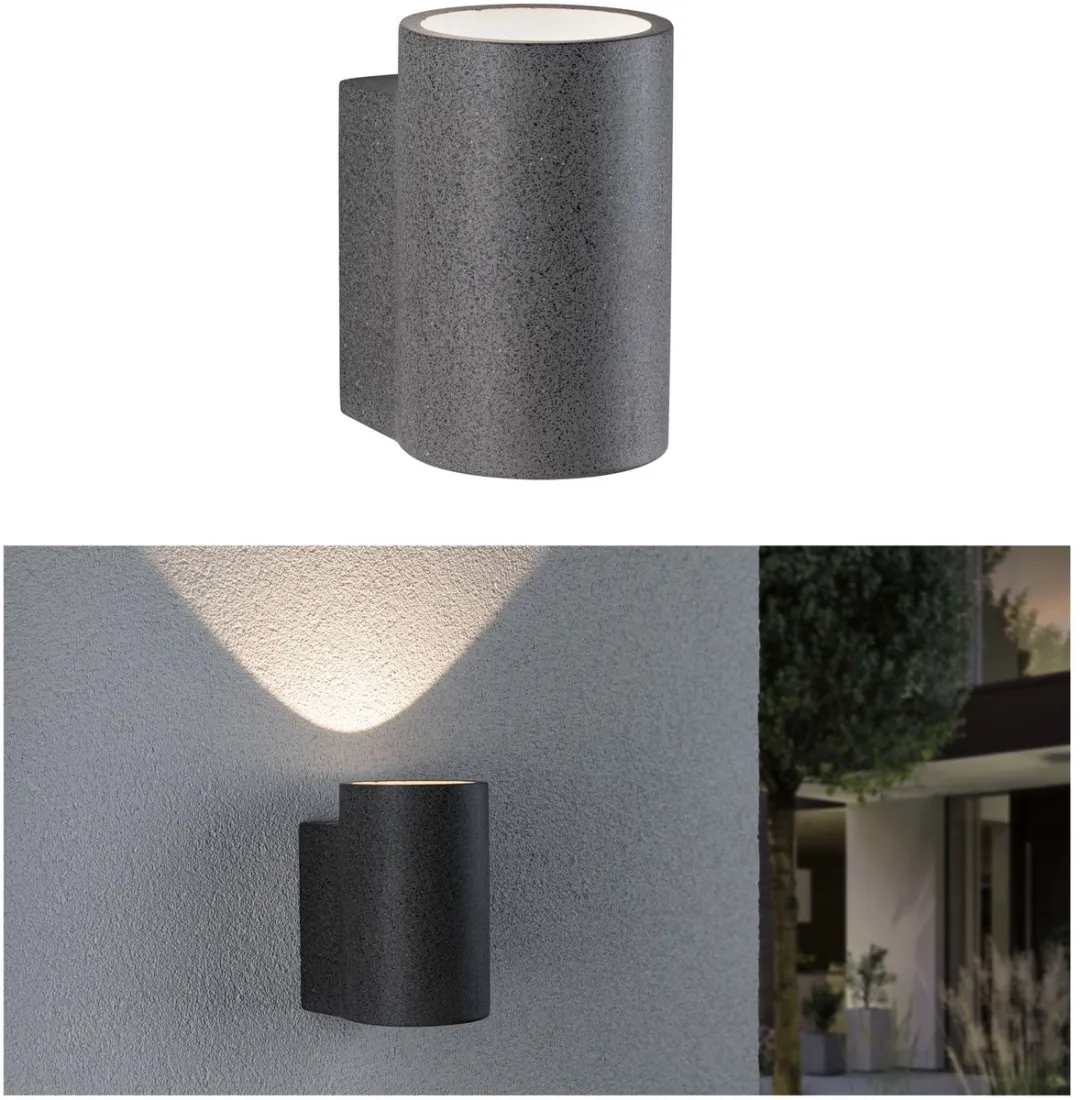 Paulmann LED Wandarmatuur Concrea IP65 3000K 6,8W - 300lm - Zwarte zandsteen