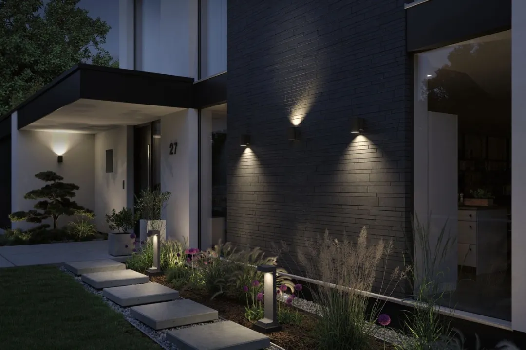 Paulmann LED Wandarmatuur Concrea IP65 3000K 6,8W - 300lm - Zwarte zandsteen