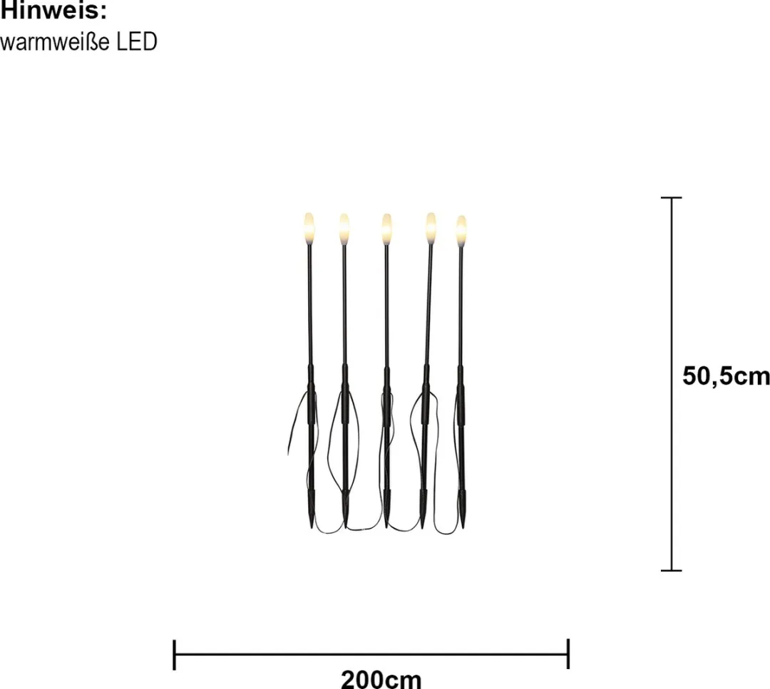 Star Trading LED Spit Lights Milky - 5 Stuks - Warm Wit - 2m