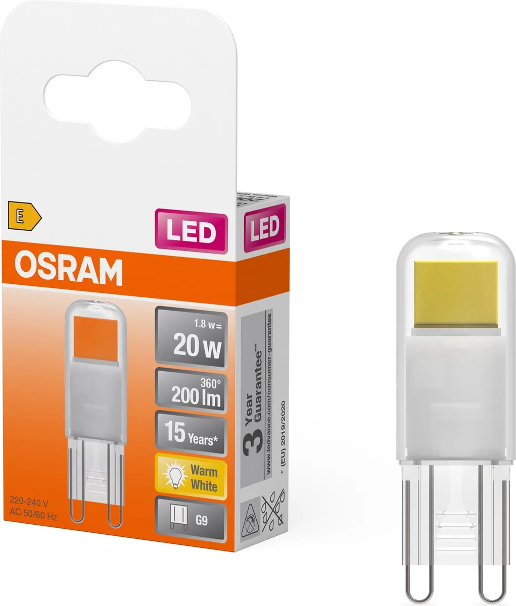 Osram LED Capsule G9 1.8W 200lm - Zeer Warm Wit - afbeelding 6 van 6