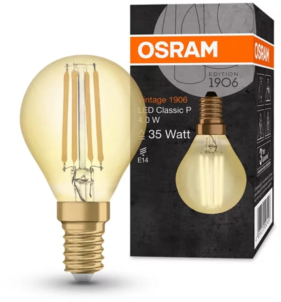 Osram Vintage 1906 Classic Filament LED P45 4W E14 - 2400K Warm Wit