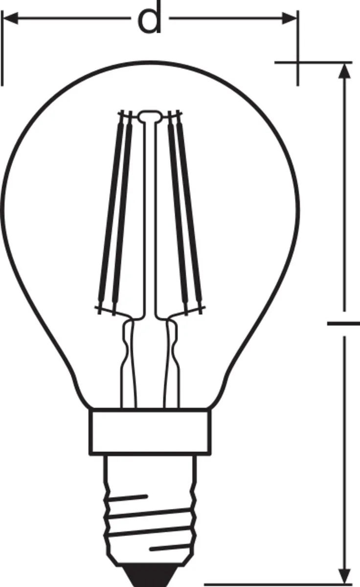 Osram Vintage 1906 Classic Filament LED P45 4W E14 - 2400K Warm Wit