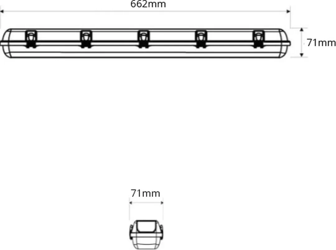 Lybardo TL Lamp Prof 60cm - IP65 Armatuur 2x9W 6000K - Grijs