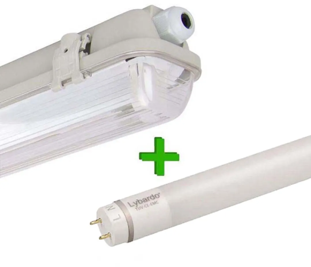 Lybardo TL Lamp Prof 60cm - IP65 Armatuur 2x9W 6000K - Grijs