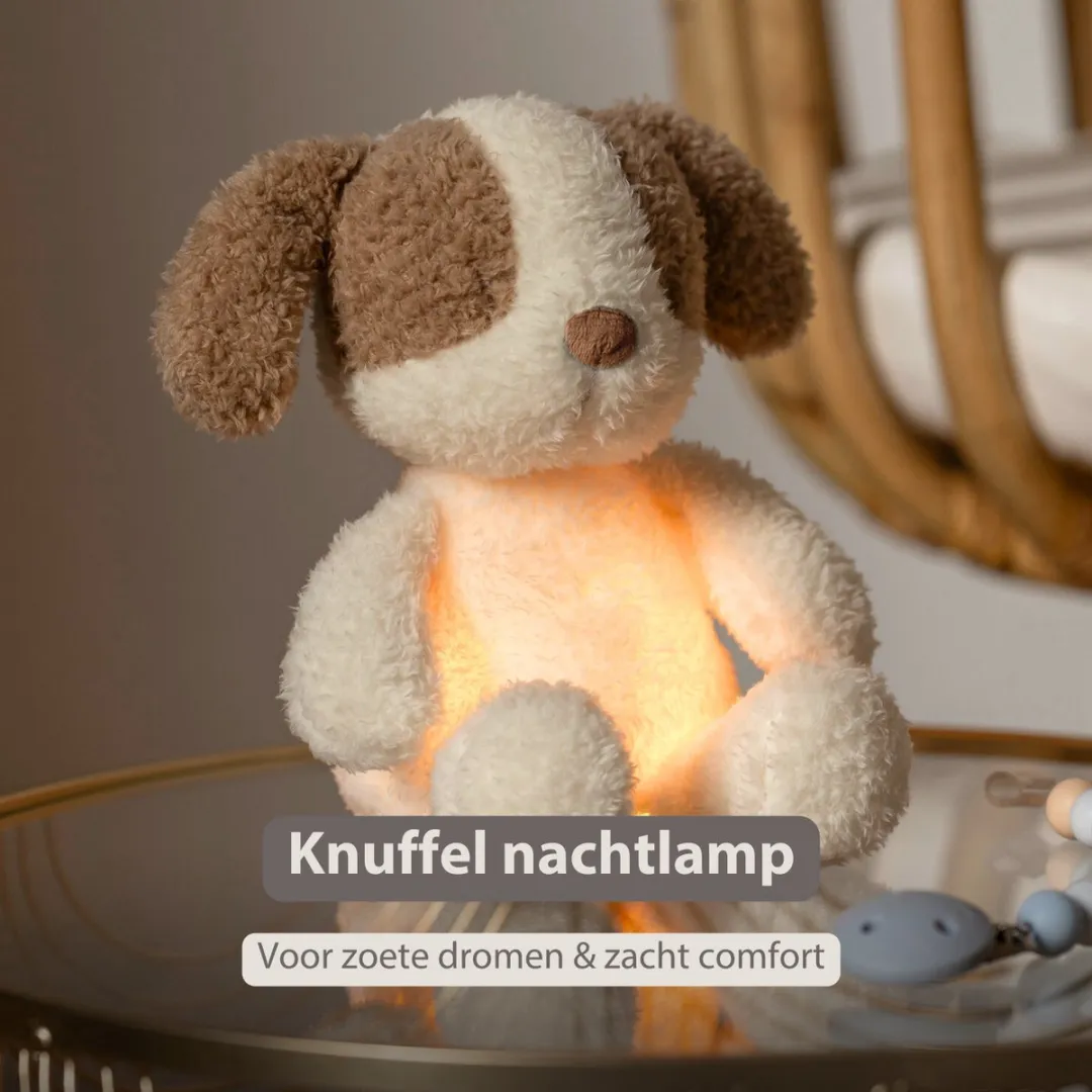 Nattou Teddy Baby Nachtlampje Hond 19cm - Beige