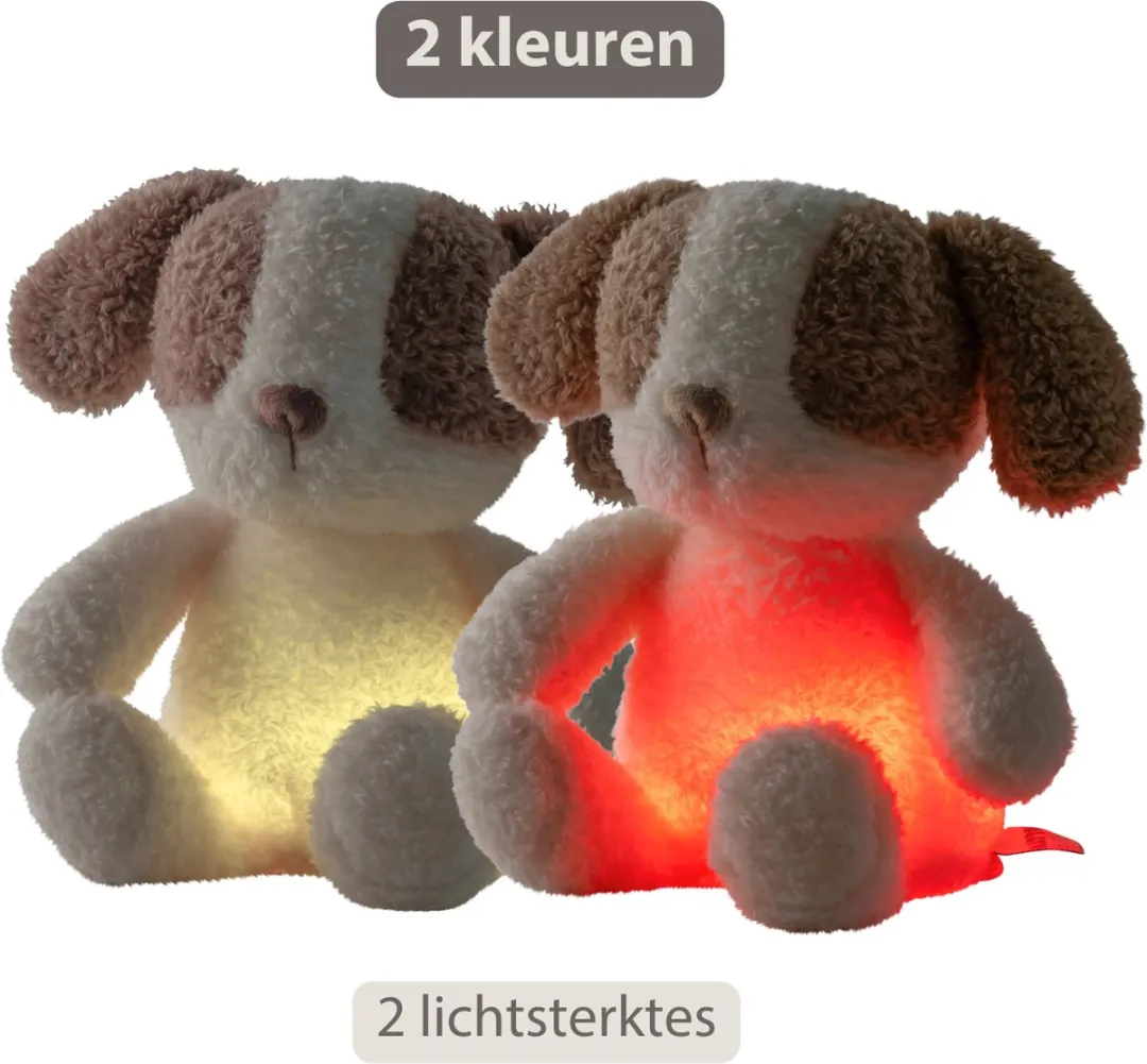 Nattou Teddy Baby Nachtlampje Hond 19cm - Beige