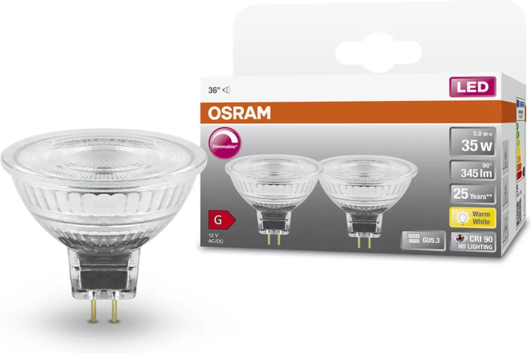 Osram MR16 LED Retrofit 5W Warm Wit - 2 Stuks - afbeelding 6 van 6