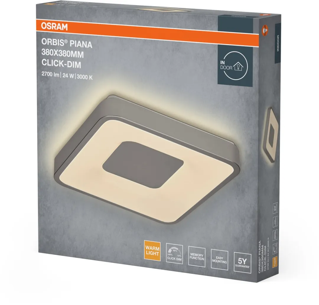 Osram Orbis Piana LED Plafondlamp 24W 3000K - Zilver