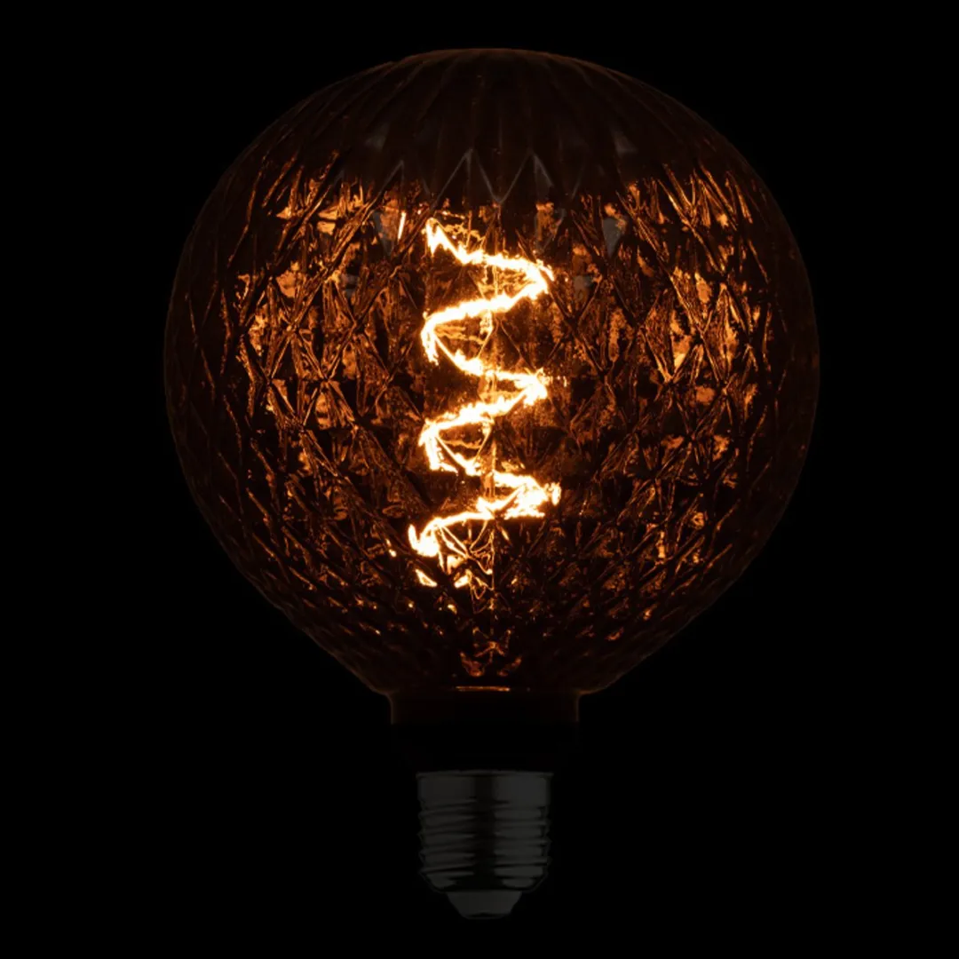 Lybardo DeepBlack E27 LED Diamantlamp 4W - Rookglas