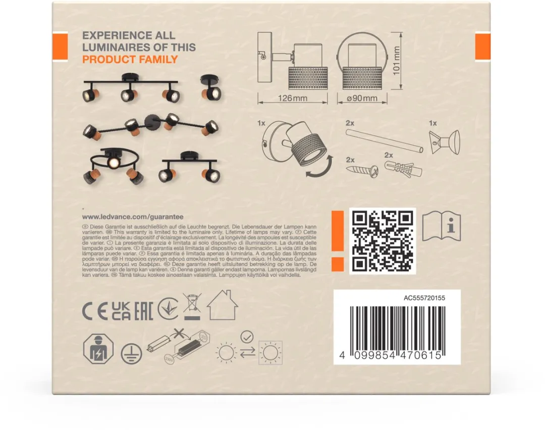 Osram Decor Spot Cork GU10 - 3,4W 230lm Warm Wit - Zwart - afbeelding 6 van 6