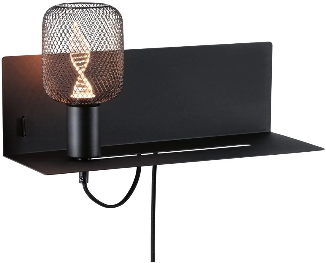 Paulmann Devara Wandlamp USB-C E27 110lm - Zwart mat