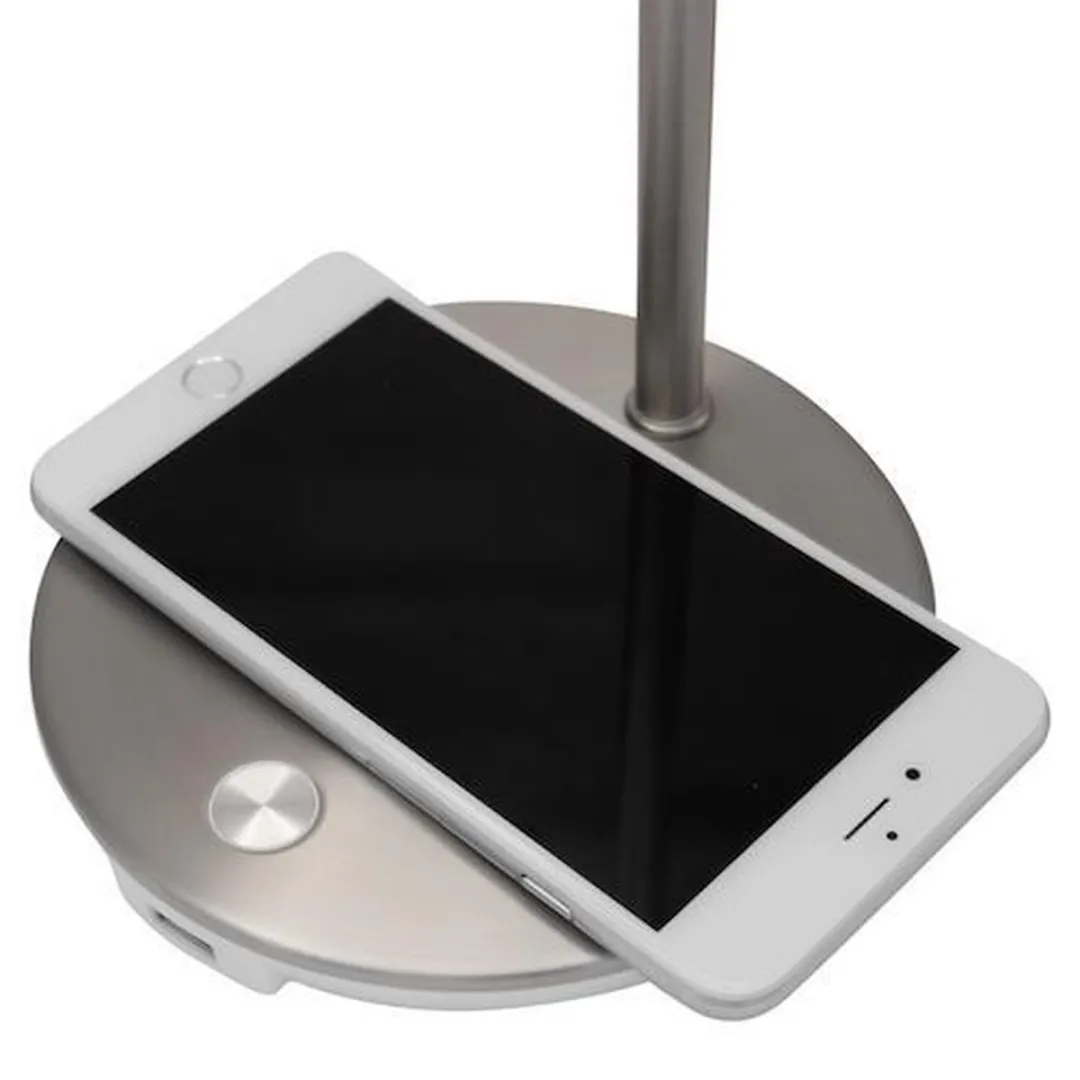 Macally LAMPCHARGEQI-E Led Tafellamp - Wit/Zilver