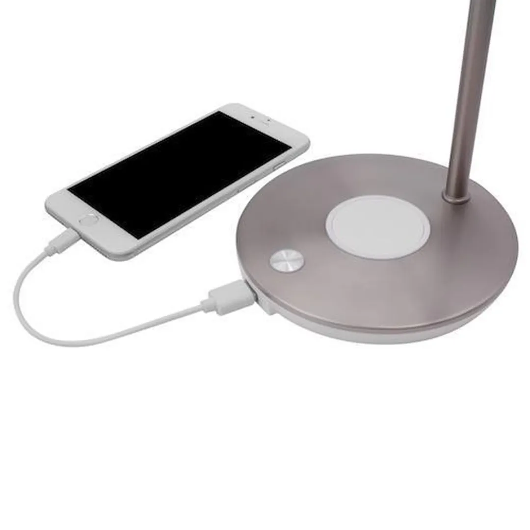 Macally LAMPCHARGEQI-E Led Tafellamp - Wit/Zilver