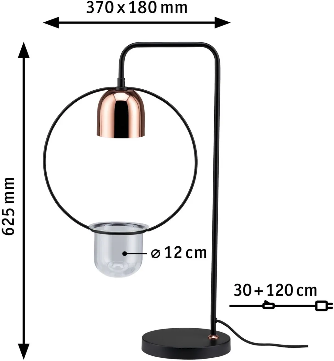 Paulmann Neordic LED-tafellamp Fanja GU10 - 20W - Zwart/Koper