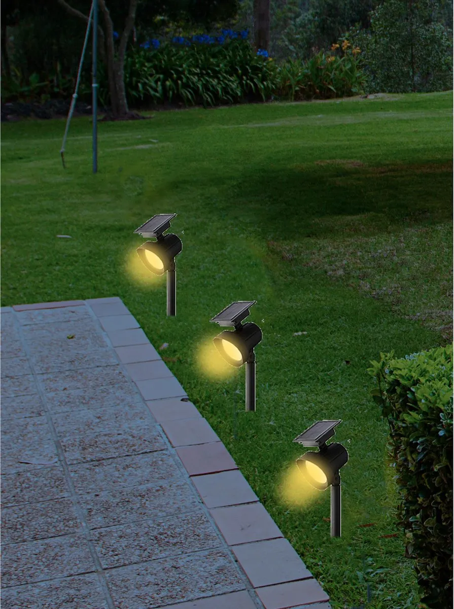 Lumineo Solar Spotlights 2x - Zwart - 31cm - Multicolor