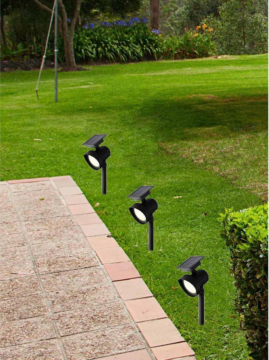 Lumineo Solar Spotlights 2x - Zwart - 31cm - Multicolor