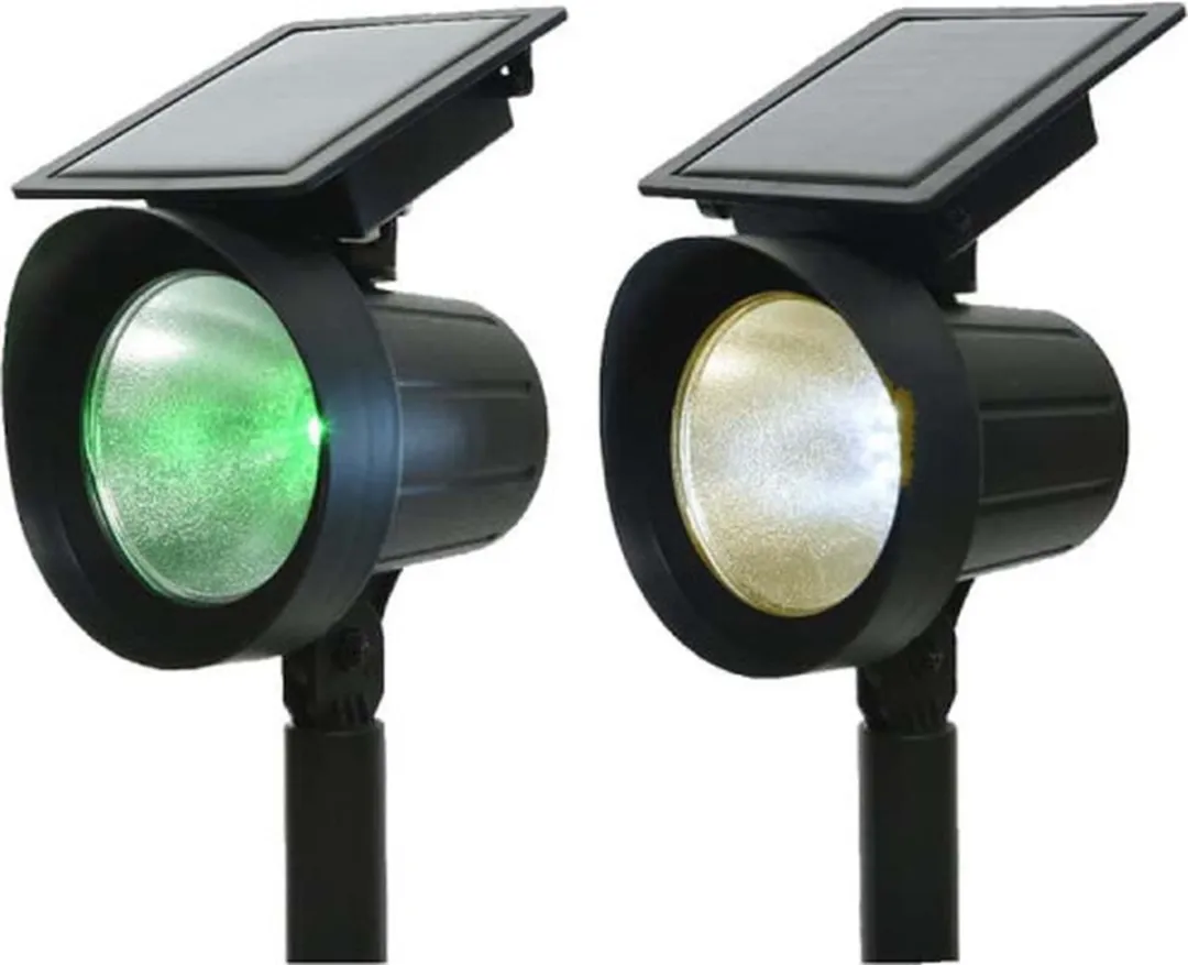 Lumineo Solar Spotlights 2x - Zwart - 31cm - Multicolor - afbeelding 6 van 6