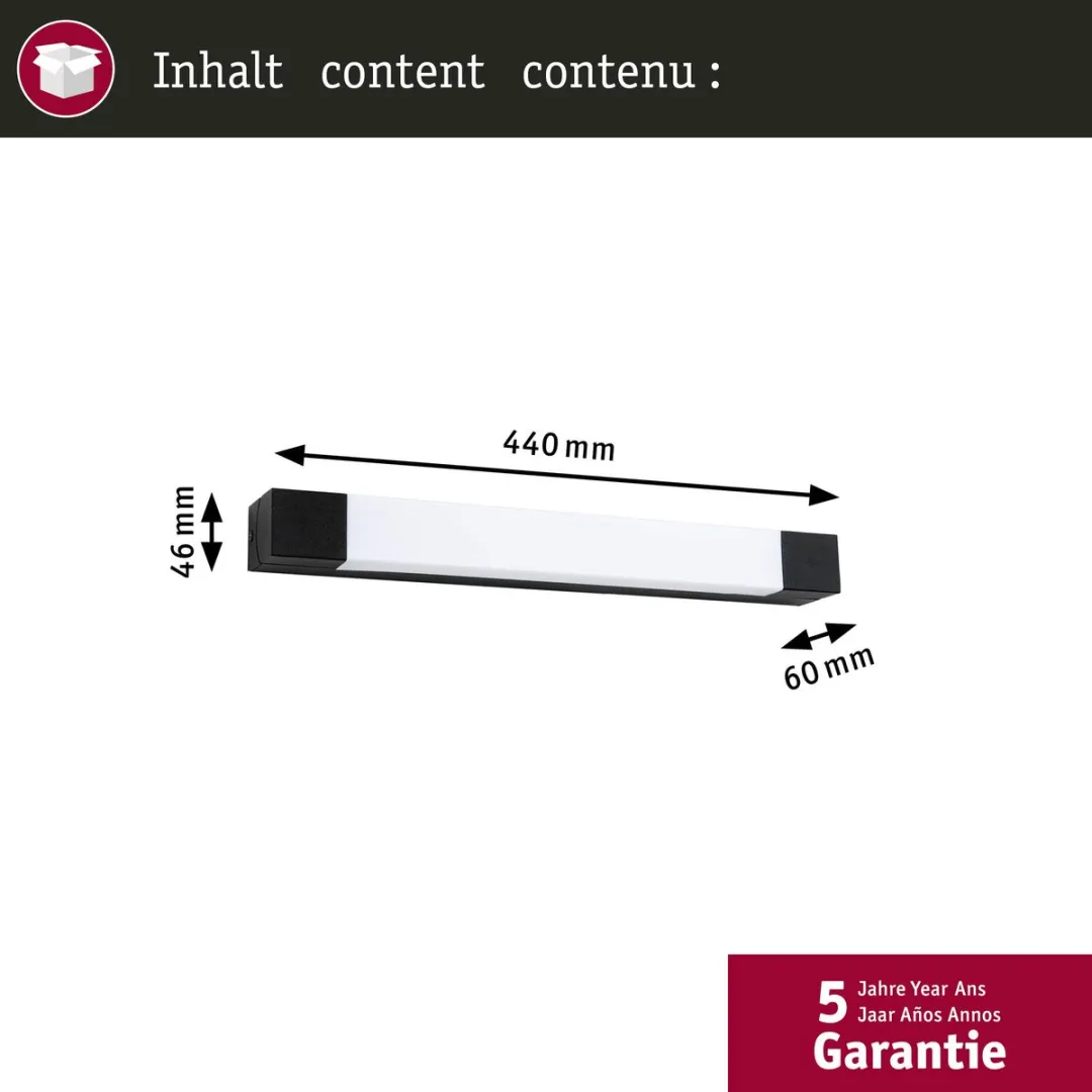 Paulmann Selection Bathroom LED-spiegellamp Quasar IP44 7,5W - Zwart - afbeelding 6 van 6