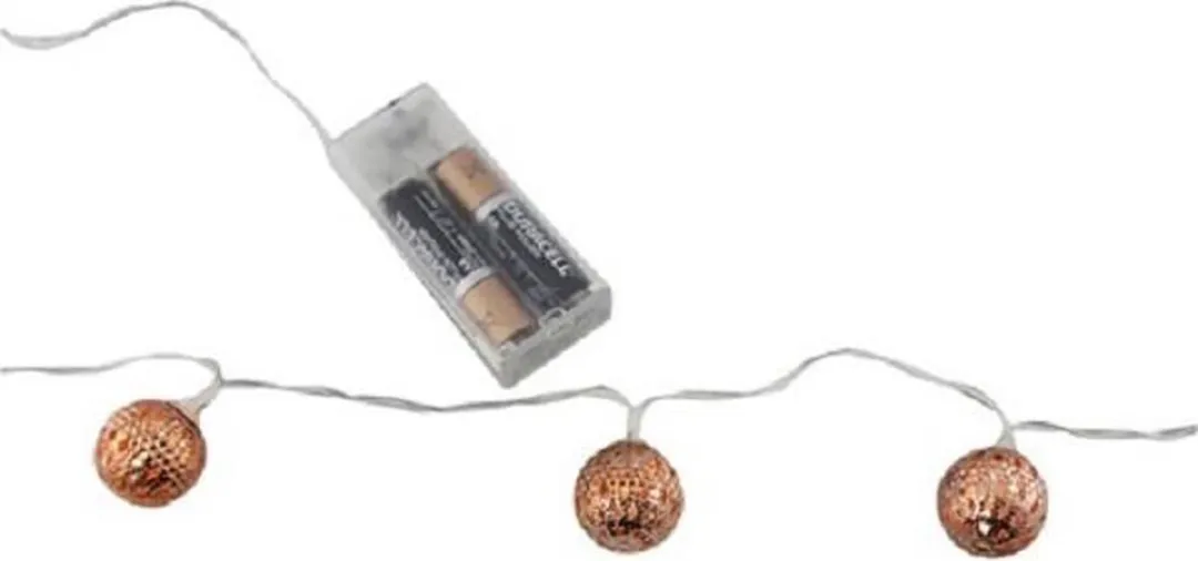 Svenska Living Kerstlichtsnoer 100cm - 10 Warmwitte Lichtholtes - Koper