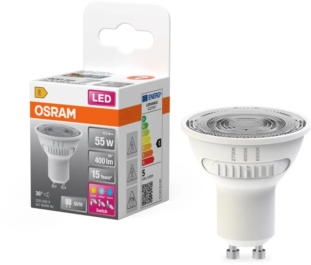 Osram LED Superstar Reflector Spot GU10 PAR16 4.2W 400lm - Warm wit 2700K