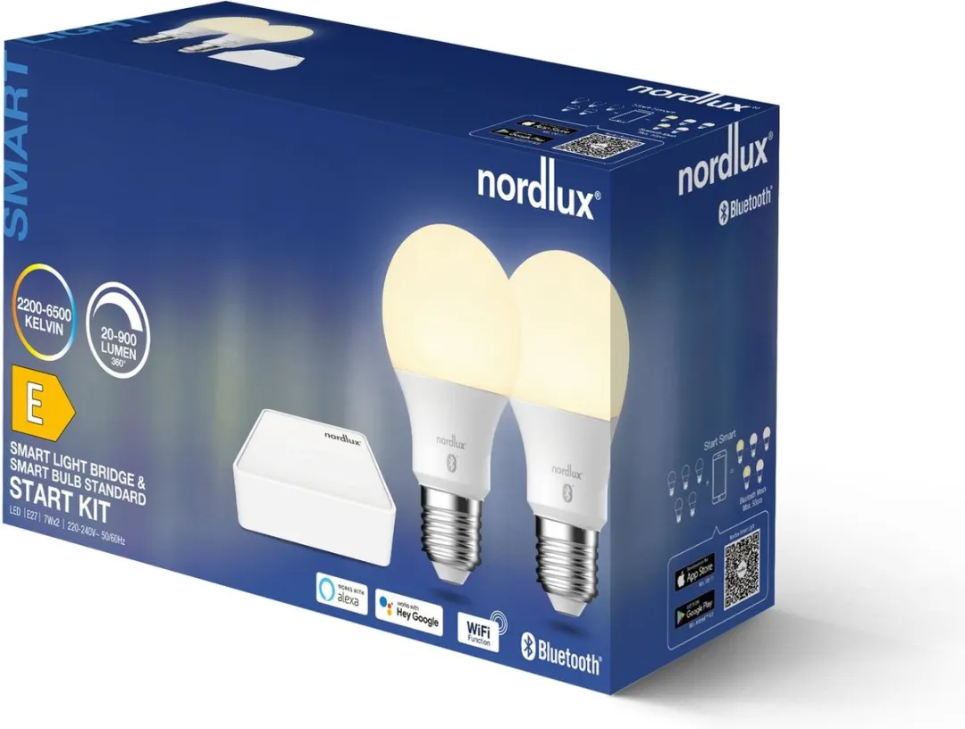 Nordlux A60 Smart Start Pack - 2x LED E27 2200-6500K Wit