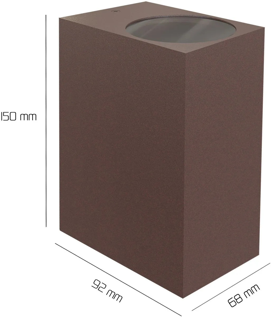 LEDVION Wandlamp Buiten Cube Roest - 2x GU10