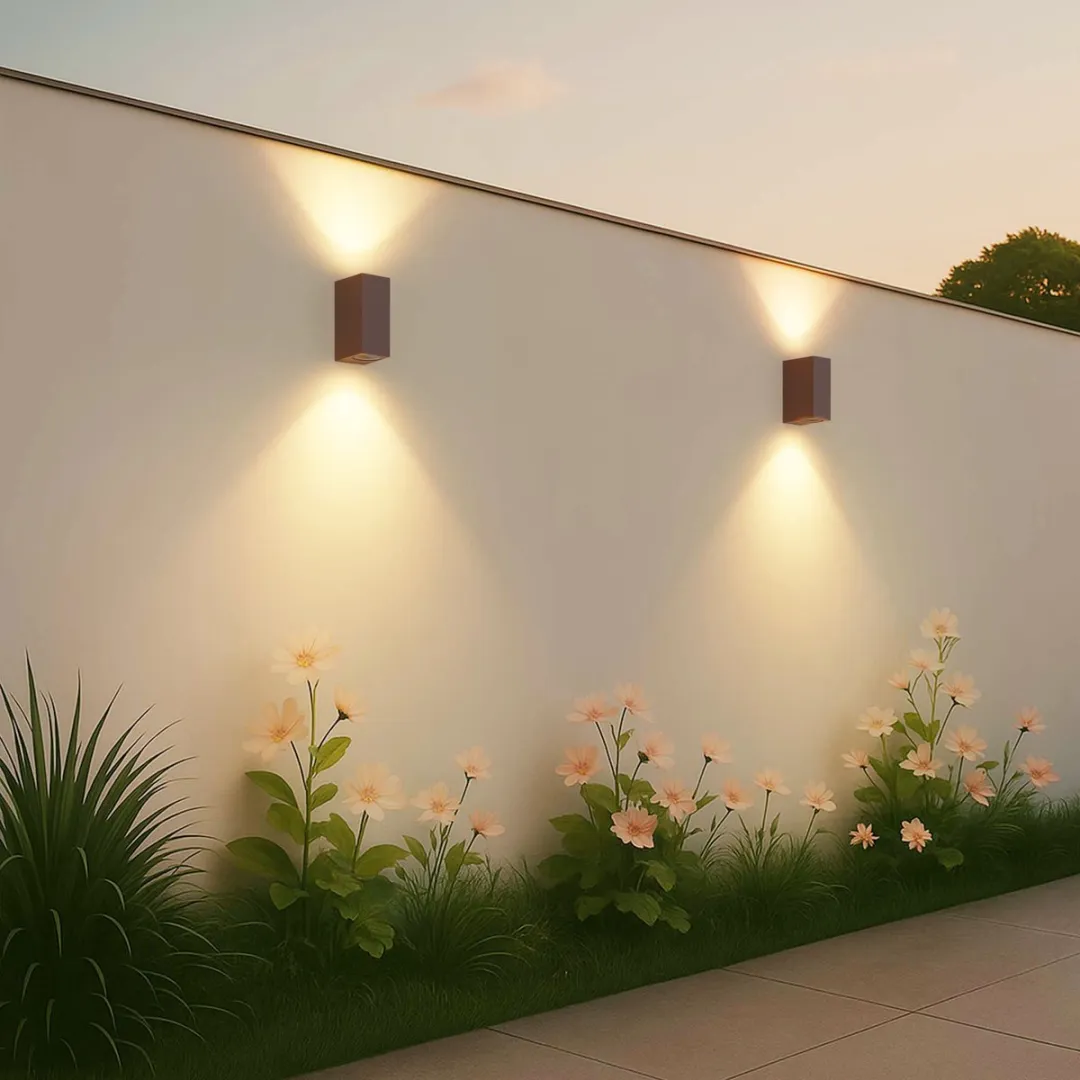 LEDVION Wandlamp Buiten Cube Roest - 2x GU10