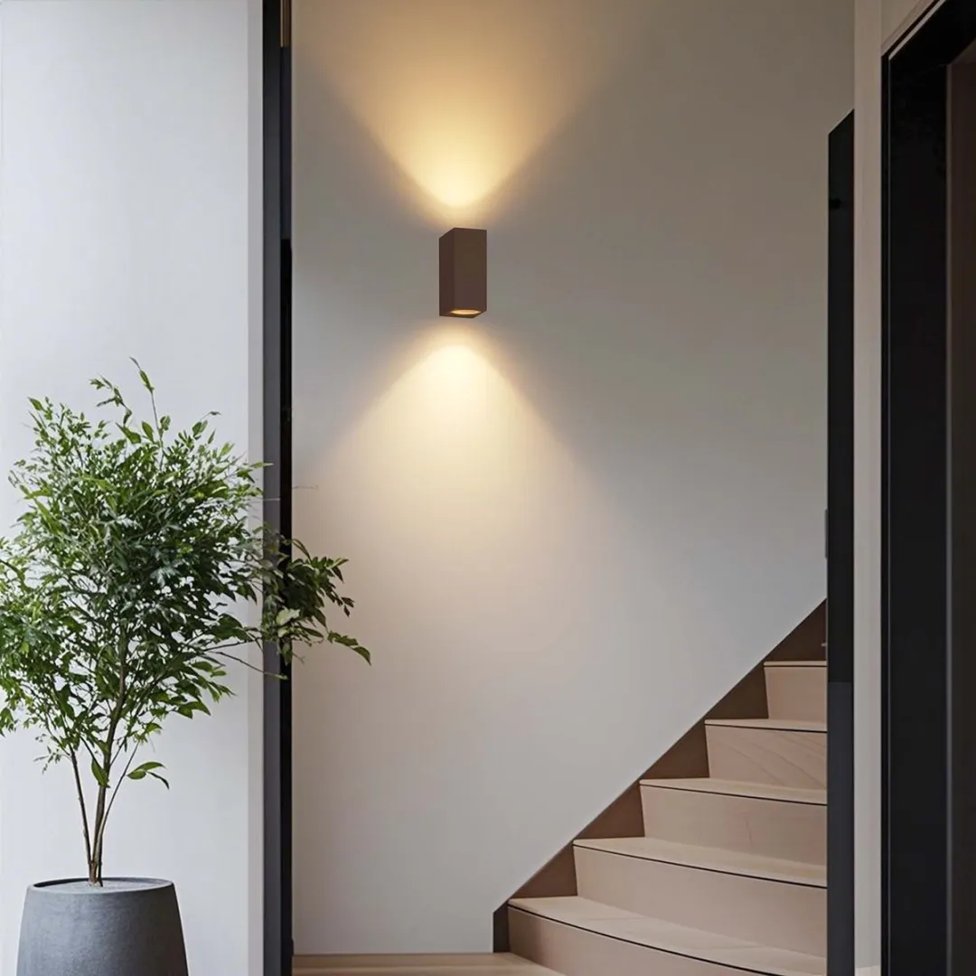 LEDVION Wandlamp Buiten Cube Roest - 2x GU10 - afbeelding 6 van 6