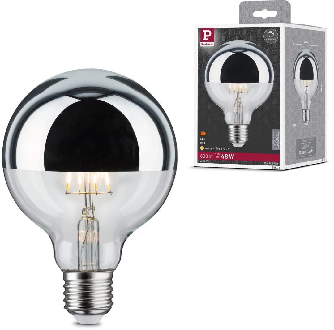 Paulmann Modern Classic Edition LED Globe Kopspiegel E27 G95 600lm