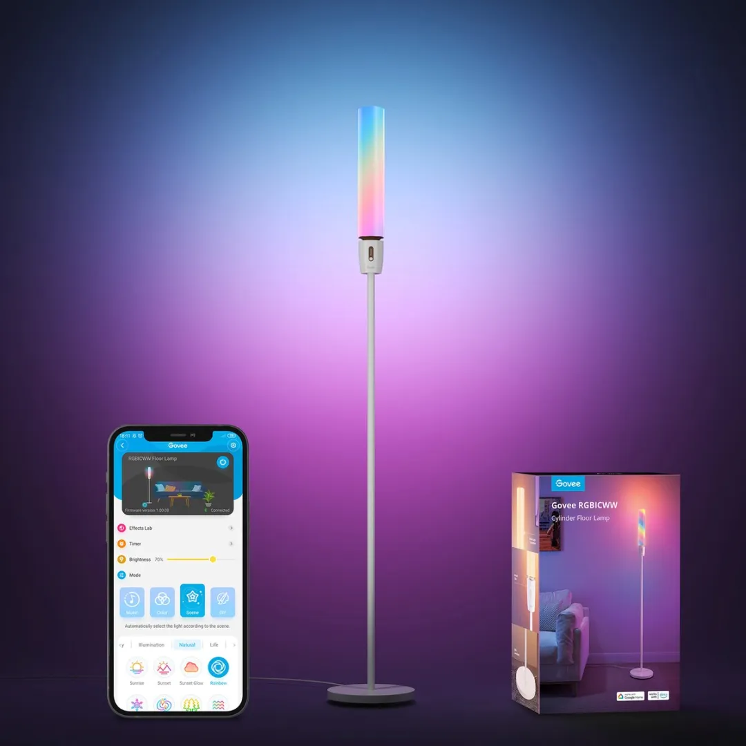 Govee RGBICWW Cilinder Staande Lamp - 24W - Wit