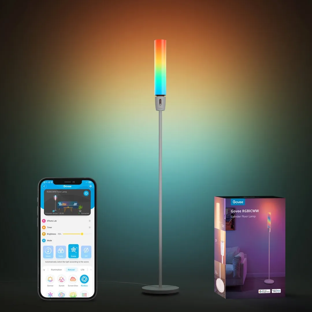 Govee RGBICWW Cilinder Staande Lamp - 24W - Wit