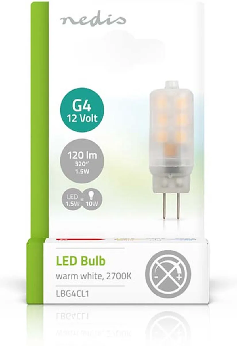 Nedis LED Lamp G4 1.5W 120lm Warm Wit - Mat