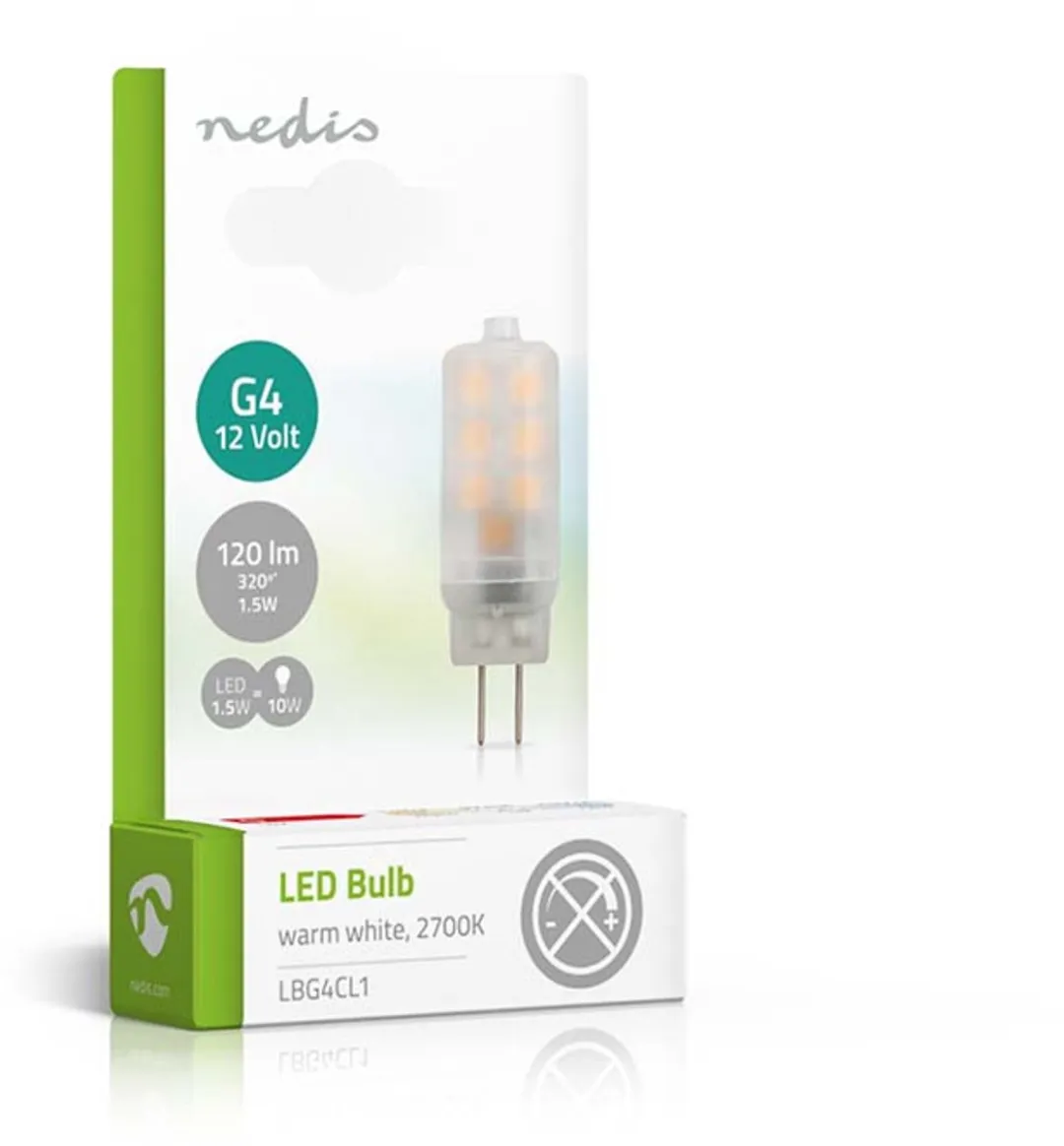 Nedis LED Lamp G4 1.5W 120lm Warm Wit - Mat