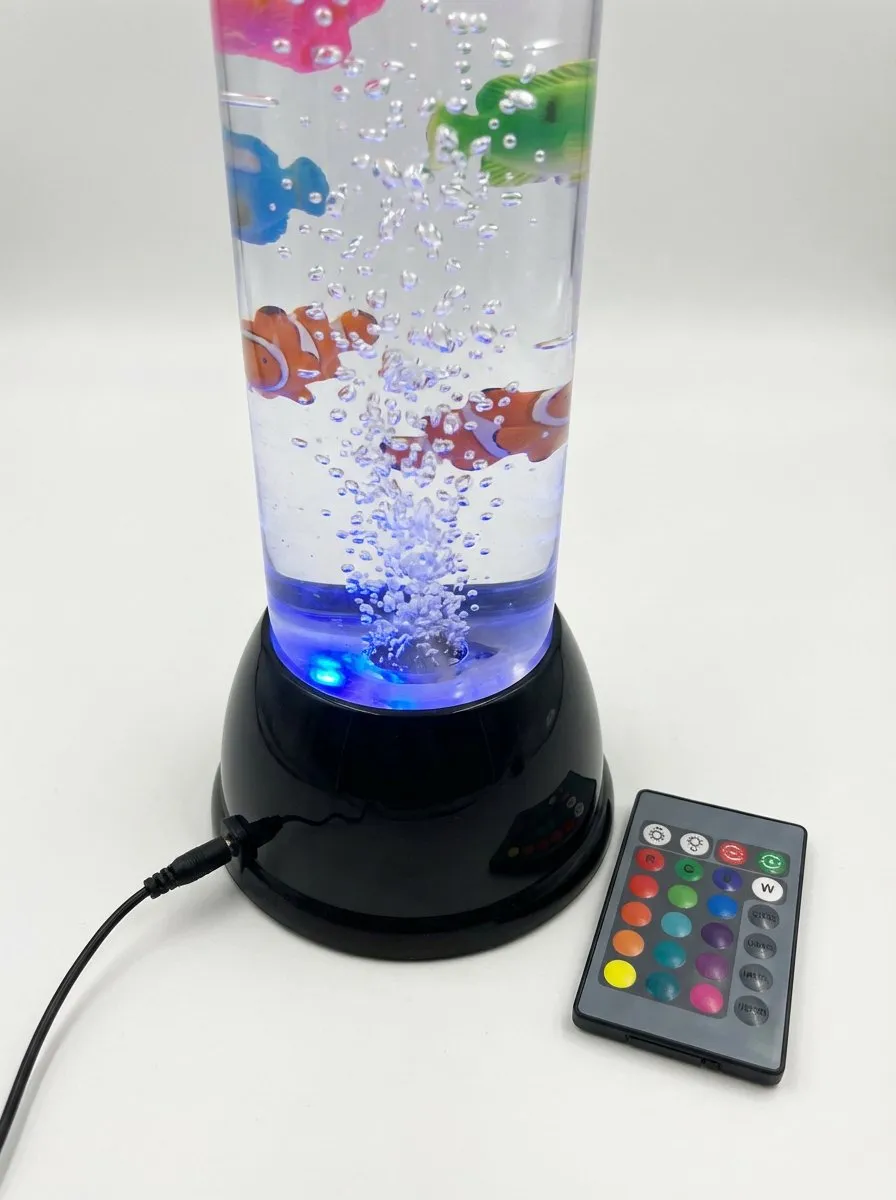 Twinkle Toys Snoezel Waterzuil 80cm - RGB LED Bubbel met Vissen - Multi Kleur